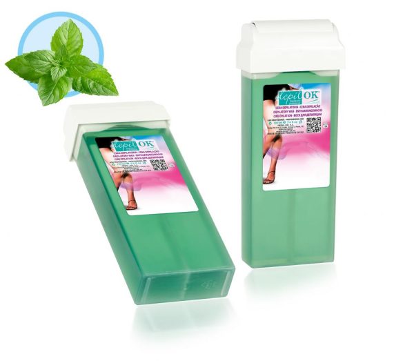 Cartouche de résine Roll-On Menta (with Chlorophyll + Tea Tree Oil) Depil-OK, 100ml - Jusqu'à épuisement du stock!