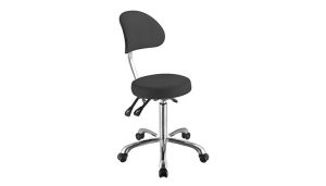 Alissas tabouret ronde avec dossier inclinable,dark grey