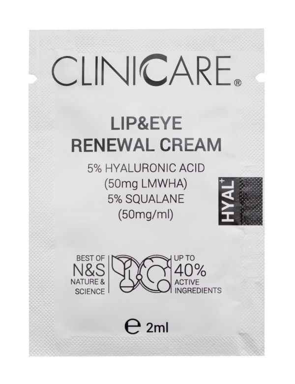 CLINICCARE Hyal+ Lip & Eye Renewal Cream, 2ml sachet