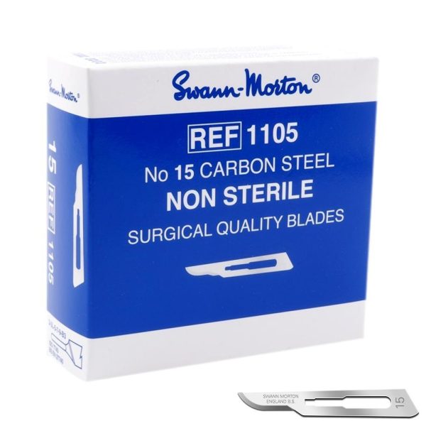 3x Swann Morton scalpelmesjes blauw, nr. 15