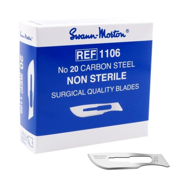 3x Swann Morton scalpelmesjes blauw, nr. 20