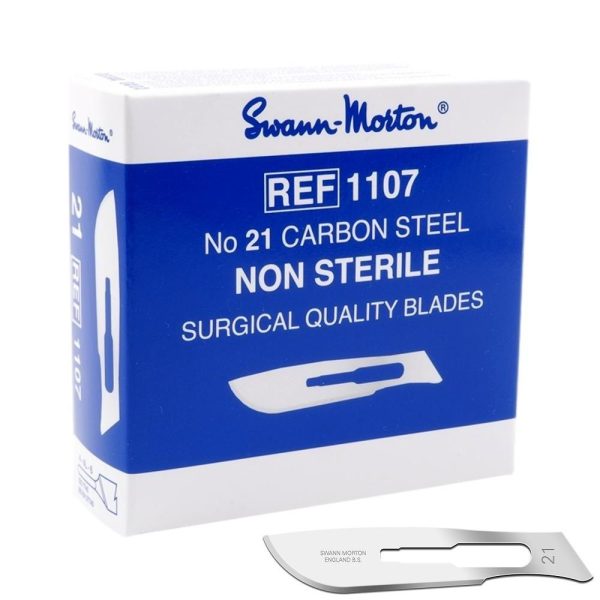 3x Swann Morton scalpelmesjes blauw, nr. 21