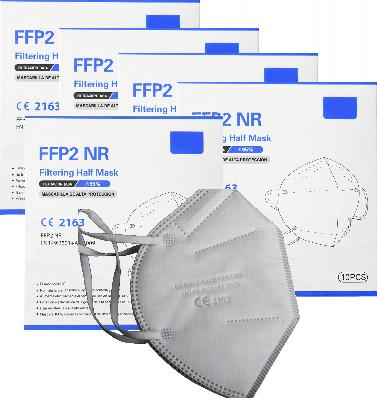 Mondmasker FFP2 - CE - 5-laags individueel verpakt, 5 omdozen van 10 stuks