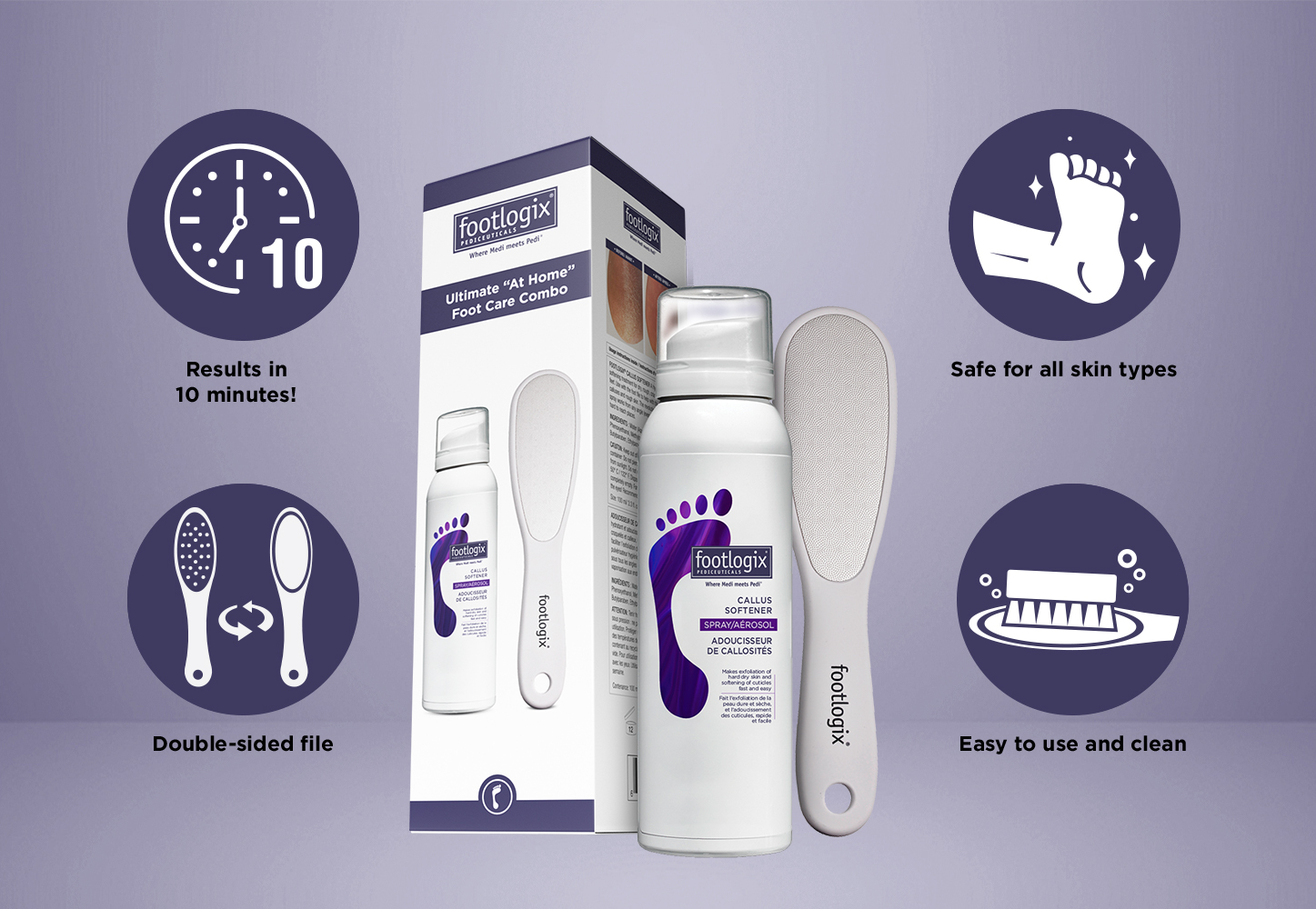 Footlogix Promo Q1: At Home Callus Softener, 100ml & File + 7 + 2 GRATUIT + FREE DISPLAY – Image 3