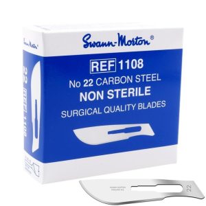 6x Swann Morton scalpelmesjes blauw, nr. 22