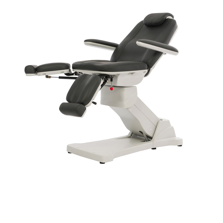 Pedicurestoel Streamline met 3 motoren en 2 gasveren, grijze bekleding