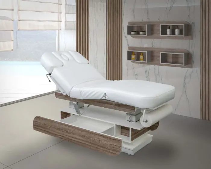 Massagebank Onda softe matras met armsteunen, 4 motoren en verwarming