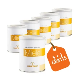 Depiluxe striphars in blik geel (honing), 800ml, 5+1 gratis