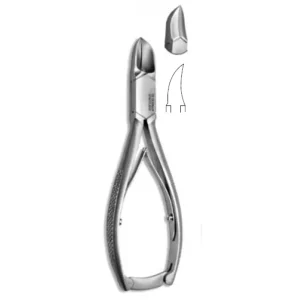 Nageltang hol met dubbele veer en slot, 14cm