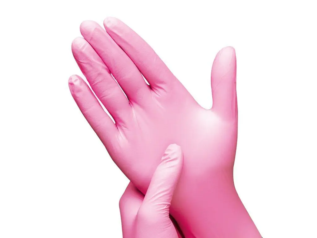 Eco-Soft nitril poedervrije handschoenen, 100 stuks, roze